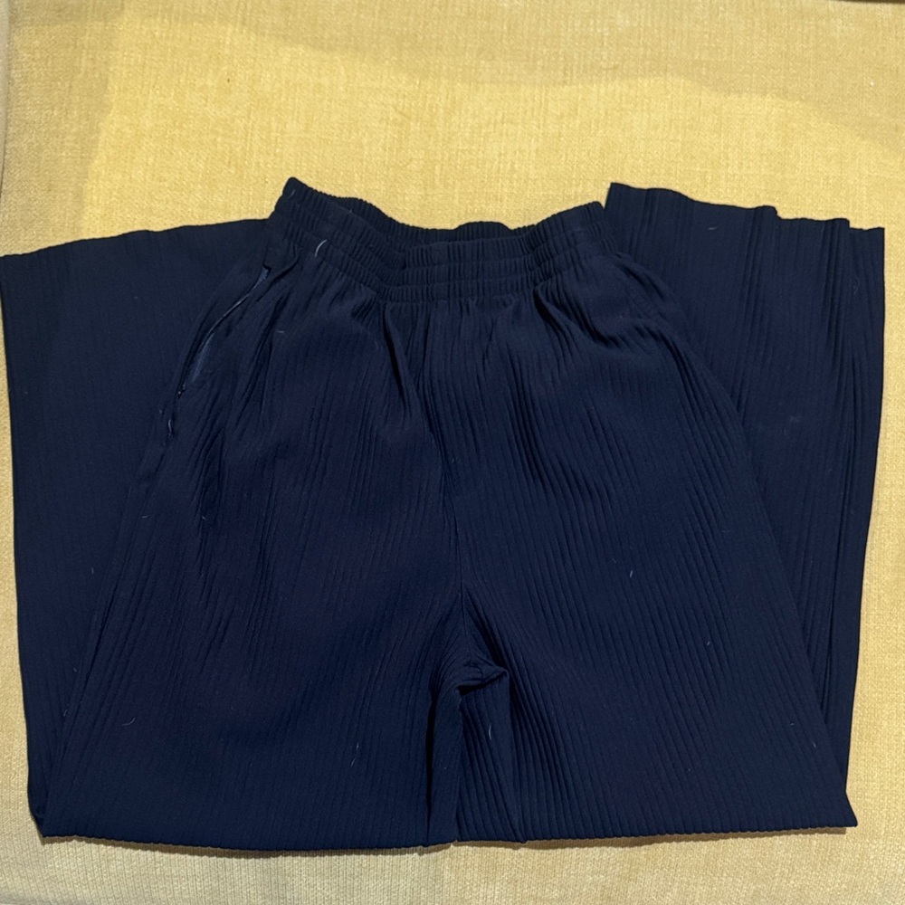 Elegant Navy Wide-Leg Pants